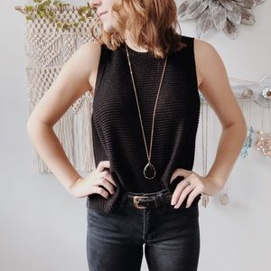 black tank knit sweater